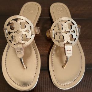 Tory Burch Rose Gold Miller Sandals EUC size 7